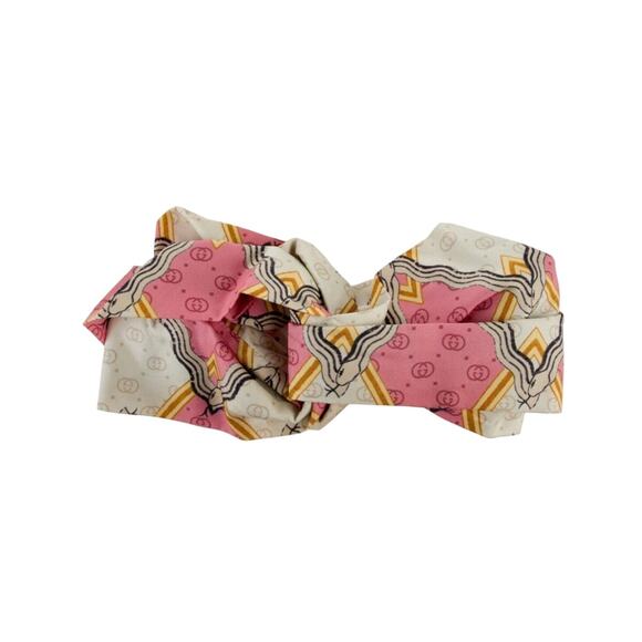 Gucci Beige pink multicolor GG Patterned Headband M sz main image 10
